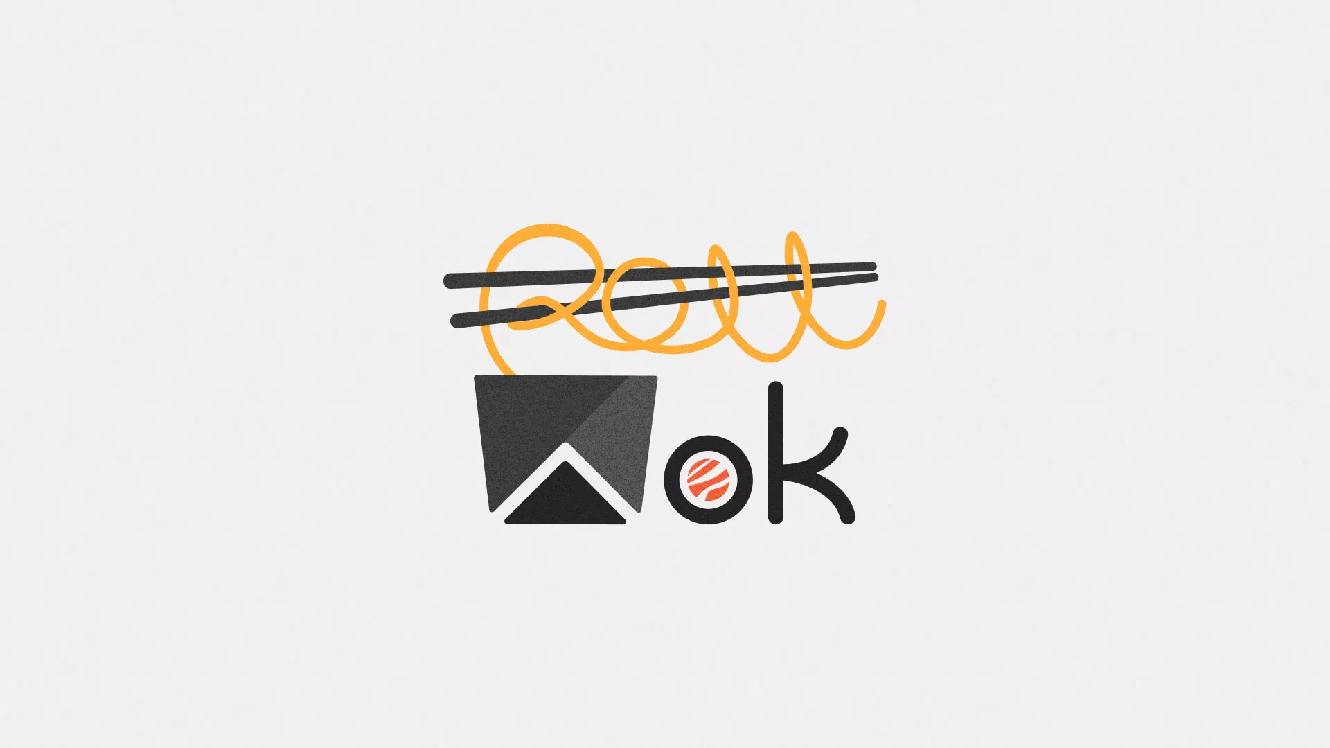 Разработка логотипа суши-бара «Roll Wok Club» в Орске